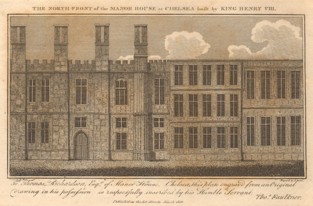 The north front of the manor House at Chelsea built by King Henry VIII 1810